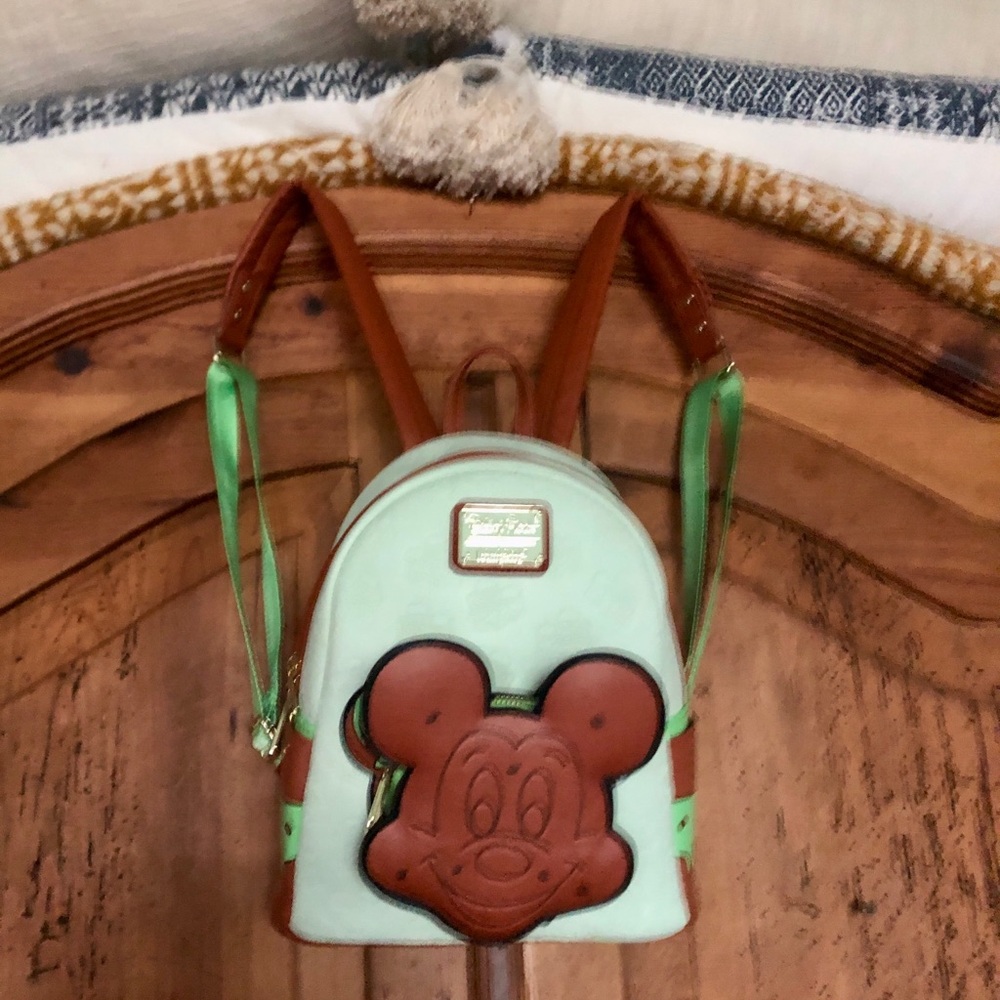 Loungefly Disney Mickey Mint Ice Cream Sandwich Backpack NWT